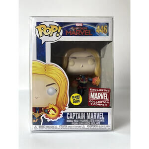 FUNKO POP! Marvel Captain Marvel 446 Glow in Dark Exclusive Collector Corp